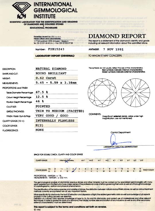 Foto 9 - IGI, Diamant 0,62ct Brillant Lupenrein Wesselton, D5777