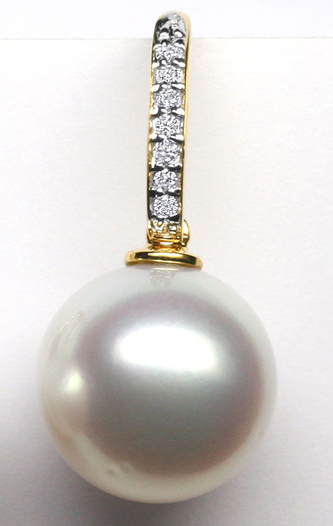 Foto 2 - Suedsee Perlen Diamanten-Ohrringe, 18K Gold-Ohrgehaenge, S1145
