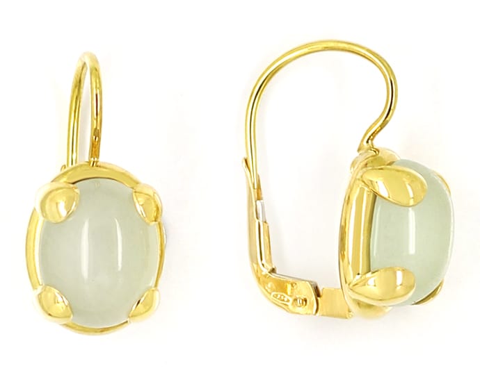Foto 2 - Kette und Ohrringe weiße Jade und Diamanten 18K Gold, S2423