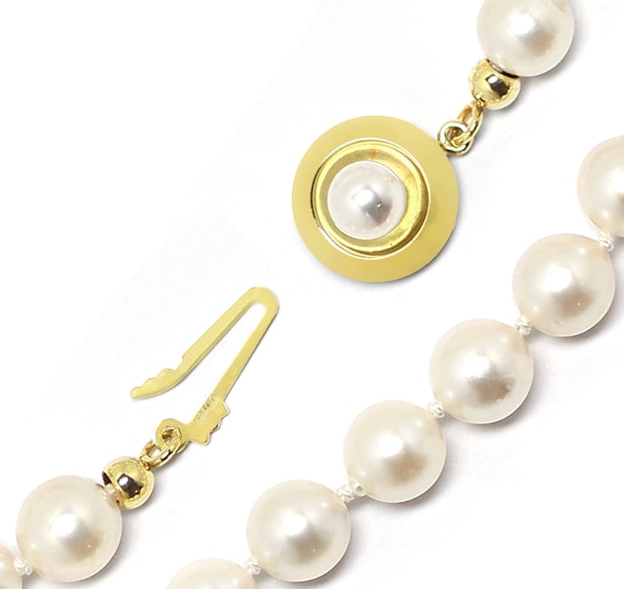 Foto 2 - Klassische Akoya-Perlenkette 43cm Goldschloss, S2931