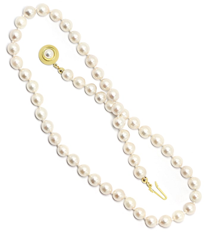 Foto 5 - Klassische Akoya-Perlenkette 43cm Goldschloss, S2931