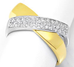 Foto 1 - Brillant-Diamant-Ring Super Design-Gelb Gold-Weißgold, S3936