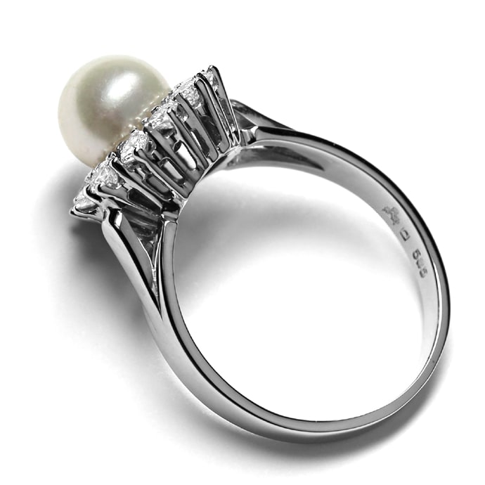 Foto 3 - Edler Damenring 8mm Perle im Brillantenkranz, S5224