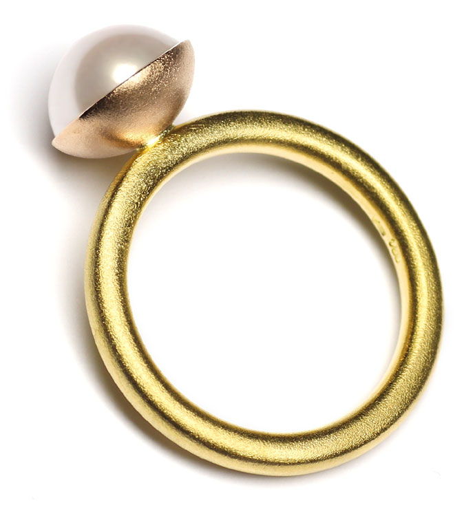 Foto 3 - Toller Design-Ring mit 9,5mm Halb Perle in 18K Gelbgold, S9164